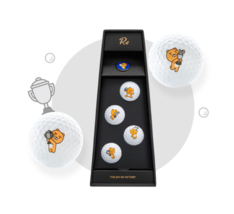 Kakao Friends Golf R4 Special Trophy Ryan Ball &amp; Marker Set Golf Balls 4... - $87.44 CAD