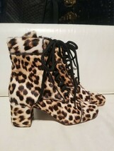 Miu Miu Nevermind Leopard Cheetah Print Real Fur Boots Booties Lace Up 36.5 - $899.00 Miu Miu Nevermind Leopard Cheetah Print Real Fur Boots Booties Lace Up 36.5 - $899.00