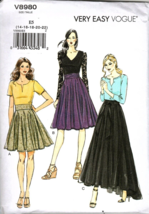 Vogue V8980 Misses Skirts in 3 Lengths Size 14 to 22  Uncut Sewing Pattern - $14.23