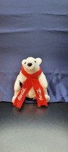 Vintage Coca Cola Polar Bear Plush 1998 Red Scarf and Coke Bottle 6&quot; Bea... - $12.86