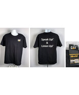 NWT CAT Caterpillar Speak Up Listen Up T Shirt Mens Large Black Cotton - $24.95