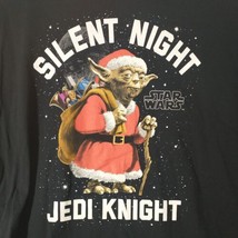 Yoda Star Wars Shirt Silent Night Jedi Knight Christmas T-Shirt Black 2XL - $10.88