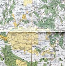 Map AZ NM UT CO Close Up USA 3 1988 Vintage National Geographic 22 x 34&quot;... - $24.99