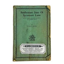 1938 Sunbonnet Jane Of Sycamore Lane Play Wilbur Braun A Gay Modern Comedy - £7.44 GBP