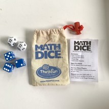ThinkFun Math Dice Game Age 8+ W/  Instructions Travel Bag 2003 Educational STEM - £6.32 GBP