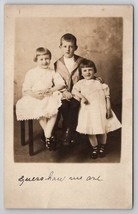 RPPC Three Edwardian Children to Sleas Family  Los Angeles CA Postcard E29 - £7.15 GBP