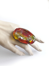 Colorful Oversized Ring, Red Yellow Green, Statement, Massive, Bold Contemporary - £25.16 GBP