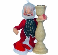 Annalee Doll vtg Creepy toy figure cloth Meredith NH Santa Claus candle holder - £31.69 GBP