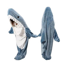 Flannel shark blanket, warm portable sleeping bag for party camping - £24.04 GBP