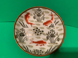Vintage Eurasia Ltd Japanese Porcelain Hand Painted Bowl Encased Brass Bowl/Dish - £22.18 GBP