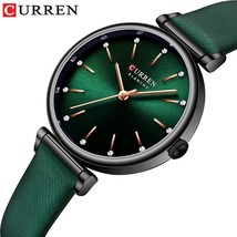 Curren Women Quartz Watches Leather Fashion Charm Rectangular Thin Wrist... - $19.99