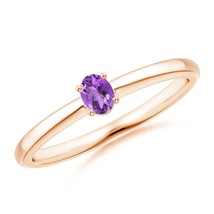 ANGARA 0.14 Ct AA-Grade Classic Solitaire Oval Amethyst Promise Ring in 14K Gold - £293.05 GBP