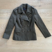 French Connection Erno Wool Short Military Jacket - Size 0 - Dark Olive - $49.99