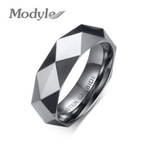 Modyle 3 Colors Men Rhombic Tungsten Carbide Promise Wedding Bands Ring Gold-Col - £17.92 GBP