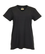 Blue Mountain YKL-9072 Women&#39;s Short Sleeve V-Neck T-shirt, Black, Medium - $29.47 CAD