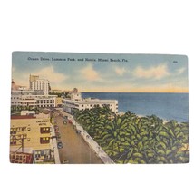 Vintage 1940s MIAMI BEACH Ocean Drive Linen Postcard, WWII Era Military ... - $26.49 CAD