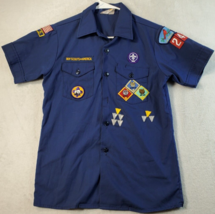 Boy Scouts Of America Shirt Youth Size 16 Blue Short Sleeve Collared But... - £18.07 GBP