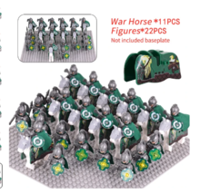 22+11 Pcs Medieval Rohan Knights Actions Figure Weapons Building Block F... - £35.96 GBP