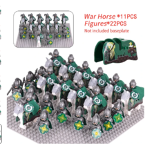 22+11 Pcs Medieval Rohan Knights Actions Figure Weapons Building Block Fit Lego - £35.30 GBP