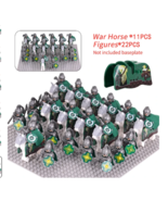 22+11 Pcs Medieval Rohan Knights Actions Figure Weapons Building Block F... - £35.21 GBP