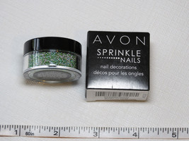 Avon Sprinkle Nails Decorations Green 8 g net wt. 0.28 oz glitter mani pedi;; - £10.36 GBP