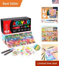 Ultimate 168 Color Acrylic Paint Marker Set - For Rock, Wood &amp; Fabric Cr... - $80.25
