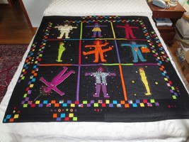 UNIQUE Embellished &quot;KARMA&quot; Embroidered Patchwork QUILT Wall Hanging  - 5... - $49.00