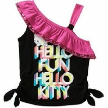 Hello Kitty Girls One Shoulder Ruffle Tank Shirt Sizes 6-6X ,7-8 ,10-12 NWT - £7.01 GBP