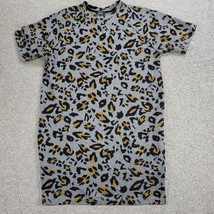 Zara Trafaluc Womens Leopard Mini Dress Medium Gray Black Short Sleeve Animal - £21.06 GBP