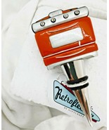 Retro Stove Style Bottle Stopper Orange 4.5&quot; High Resin Vintage Look Gif... - €16,82 EUR