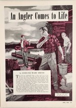 1952 Magazine Picture &quot;An Angler Comes to Life&quot; Illustrated by Bernard S... - $17.65
