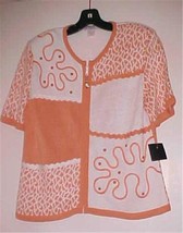 Peach/White Zip Cardigan Sweater Size 10 NEW - £7.43 GBP