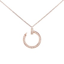 Cartier Juste un Clou Pendant Necklace 18K Rose Gold and Pave Diamonds - $4,618.51