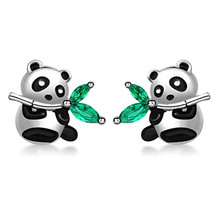 South Korea Dongdaemun Same Product Earrings Simple Black And White Panda Earrin - £7.96 GBP