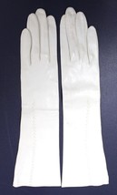 Vintage White Kid Leather Gloves Dawnelle 14&quot;  made in USA size 6.5 - $49.46