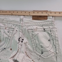 True Religion MOZJ60ESB Women's 27 White Cotton Skinny Jeans With Paint Design image 5