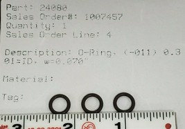 LOT OF 3 NEW BAUMANN 24080 O-RINGS (-11) 0.301=ID W=0.070&#39;&#39; - $24.95