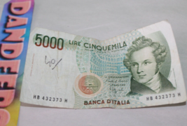 Vintage 5000 Banca D&#39;Italia Lire Cinqemila Foreign Money Banknote 1985 H... - £7.77 GBP