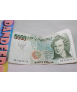 Vintage 5000 Banca D&#39;Italia Lire Cinqemila Foreign Money Banknote 1985 H... - £7.76 GBP