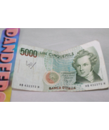 Vintage 5000 Banca D&#39;Italia Lire Cinqemila Foreign Money Banknote 1985 H... - £7.43 GBP