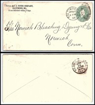 1892 US Cover - JS Young Co, Baltimore, Maryland to Norwich, CT H5 - £2.21 GBP