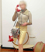 sEXY Cropped Grey Leather Moto Jacket 3/4 Sleeves Zip Details! COOL JACKET! - $415.06