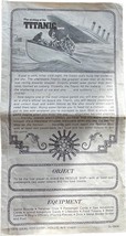 The Sinking Of The Titanic Vintage 1976 Board Game - Instructions only - $24.99