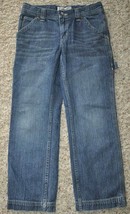 Boys Jeans Urban Pipeline Dark Blue Adj Waist Faded Wash Carpenter Denim-sz 12H - $9.90