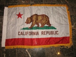 3x5 California CA State Poly Nylon Flag with Sleeve and Fringe Flag 3&#39;x5&#39; Banner - $24.88