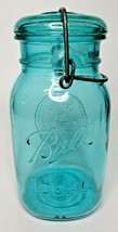 1975/1976 Blue Ball Ideal Canning Jar Bicentennial Mold 75/A8 Wire Lid U79/14 - £26.36 GBP