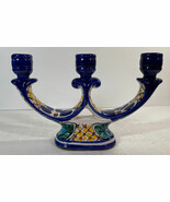 Vintage Talavera ceramic 3 candlesticks holder, Mexico, Folk Art, Candle... - $467.06 MXN