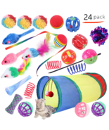 Multi Variety Mouse Spring Ball Cat Toys 24 Pack With Tunnel - $16.00