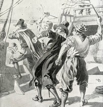 Brigands Whip Dutch Pilgrims 1899 Victorian American History Art Ephemer... - $365.67 MXN