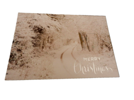 New 4 Snowy Winter Scene Christmas Cards Sparkle Glitter Trees Road Woods - £10.04 GBP